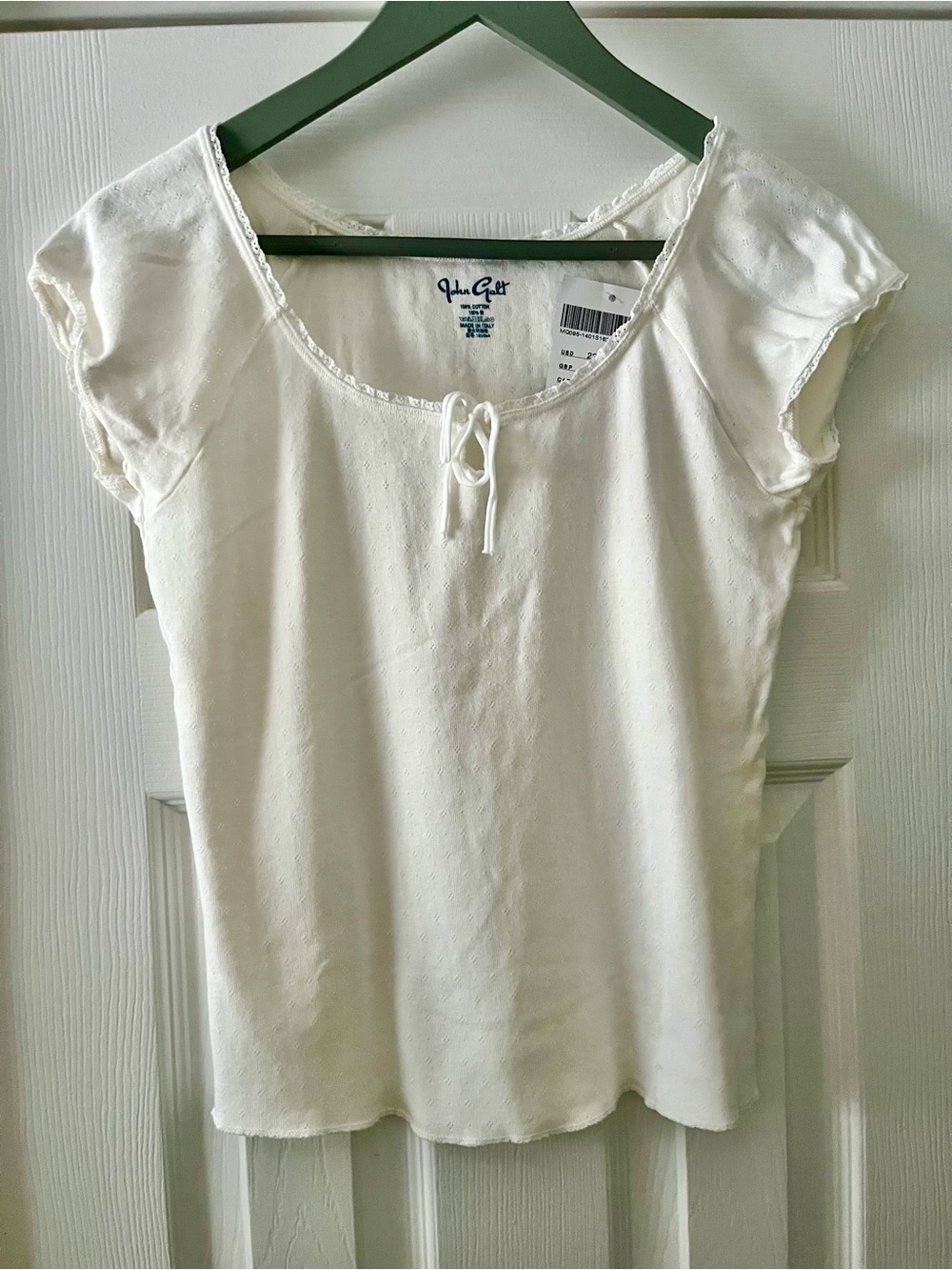 Brandy Melville Cream Scoop Tie-Front Top
